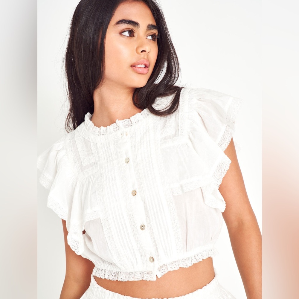 LoveShackFancy Nora Heritage Top size XS